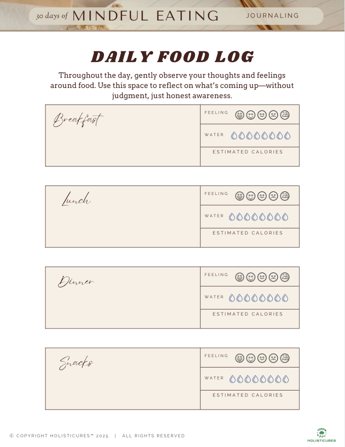 30-Day Mindful Eating Journal (Digital)